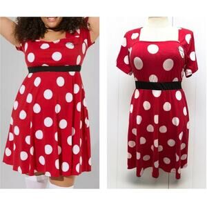 Torrid Plus Size 5 Disney Minnie Mouse Polka Dot Cosplay Costume Halloween Dress